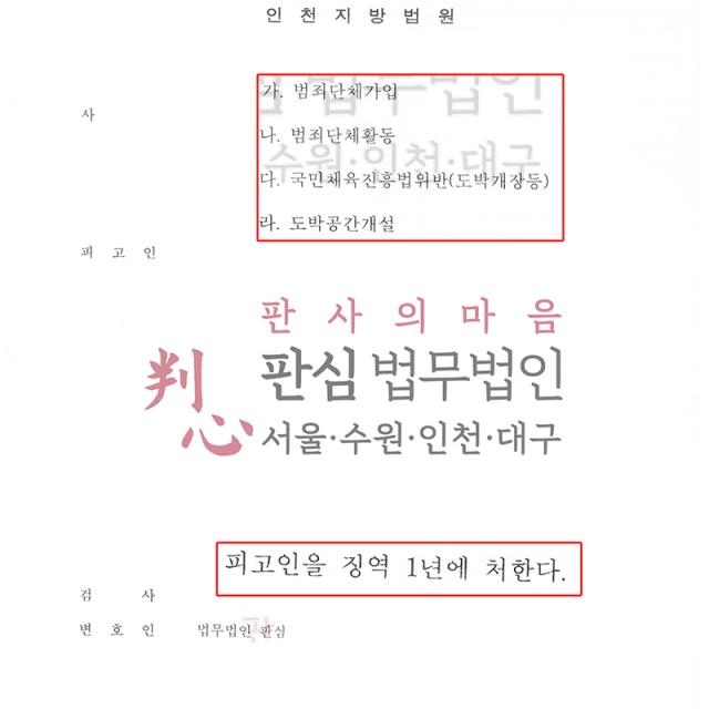 [징역 1년] 범죄단체 주범 | 필리핀에서 불법 도박사이트 운영에 가담한 사건, 혐의를 인정하고 양형자료를 충실히 제출해 징역 1년